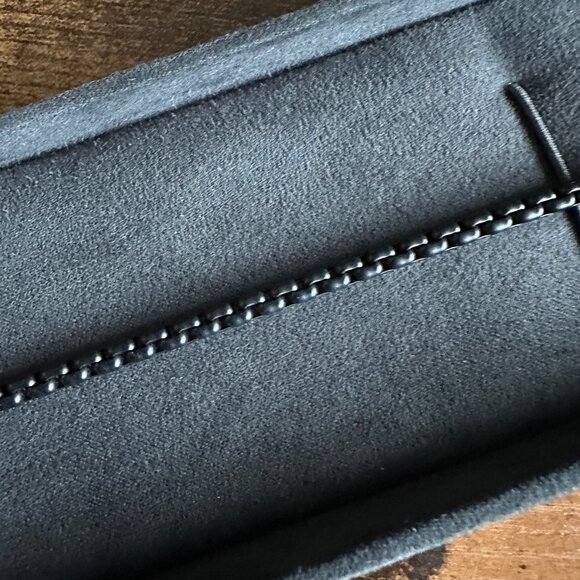 David Yurman Bel Aire Box Chain Bracelet w/ 14K Yellow Gold - Black - 7.25" - Picture 5 of 11